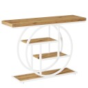Konsollbord 105 x 30 x 80 cm / smalt entrébord / avlastningsbord med 4 nivåer / sidebord i rustikk brun og hvit