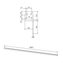 Vikingbad Bunnprofil/subbelist Emil PVC 100cm Svart