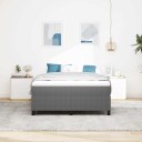 Box Spring Bed med madrass Lysegrå 160x200 cm Kordfløyel