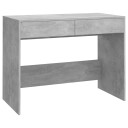 vidaXL Skrivebord betonggrå 101x50x76,5 cm sponplate