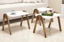 Hovdane Settbord 49 cm 3 Bord - Hvit/Brun