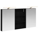  Baderomsskapsett 3 pcs 120 x 10,5 x 60,5 cm Konstruert tre