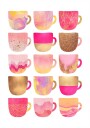 Pretty Pink Coffee Cups Poster Plakat / 50x70cm