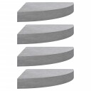 vidaXL Hj?rnehyller vegghengt 4 stk betonggr? 25x25x3,8 cm MDF
