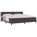  Box Spring Seng med Madrass Mørk Brun 200x200 cm Tekstil