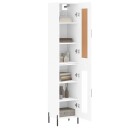 vidaXL Highboard hvit 34,5x34x180 cm konstruert tre 8720845498153