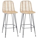  Barstol 2 pcs Naturlig 44,5 x 53 x 111 cm Rattan og Jern