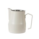 Hvit melkekanne i rustfritt stål 480 ml / melkeskummingskanne med svanehals / baristakanne