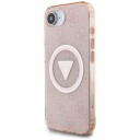 Guess MagSafe Deksel for iPhone 16e - Rosa med Glitter og Sirkler