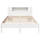  Seng med bokhylle uten madrass hvit 120x200 cm heltre furu 3322835