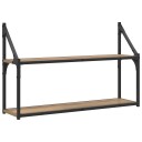 vidaXL Vegghylle Veggmontert Artisan eik 80 x 21 x 51 cm metall PB