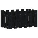 Plantekasse med gjerdedesign svart 60x30x30 cm heltre furu