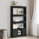  Highboard svart 92x33x180 cm konstruert tre
