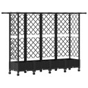 vidaXL Hevet Bed med Trellis og Tak Svart 202,5 x 40 x 127 cm PP
