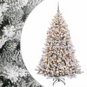 vidaXL Kunstig juletre med kuler 210 cm 300 LED-lys Varmhvit