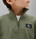 Calvin Klein Terry Ck Woven Label Half Zip   Khaki green   140