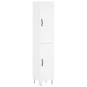  Highboard hvit 34,5x34x180 cm konstruert tre