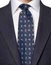 Eton Paisley Silk Linen Tie Slips Marine  male
