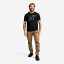 Revolutionrace Easy Graphic Logo T Shirt Herre Black M Herre Overdeler T skjorter