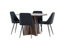 Venture Home Bootcut Spisegruppe 110 cm Rund med 4 Night stoler Mocca/Svart