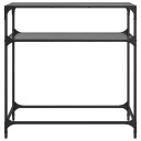  Konsollbord med svart glassplate 80x35x81 cm stål 846025