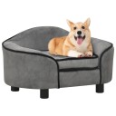 vidaXL Hundesofa grå 67x47x36 cm plysj