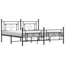 vidaXL Sengeramme i metall med hode- og fotgavl svart 183x213 cm 8721012248953
