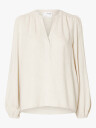 Selected Femme Viva Long Sleeve V-Neck Top Beige 34