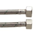 Tilkobingsslange rustfri stålflett 1/2" 1/2" 300 mm