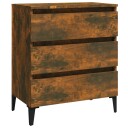 vidaXL Skjenk røkt eik 60x35x69 cm konstruert tre