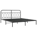  Sengeramme i metall med sengegavl svart 183x213 cm 8721102645921