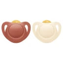 NUK Smokk For Nature Latex 18-36 måneder rød / kremfarget 2-pk.