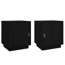 vidaXL Nattbord 2 stk svart 40x34x45 cm heltre furu