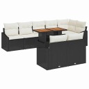 vidaXL Hagesofa Set 9 stk. Svart og krem