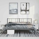 vidaXL Sengeramme i metall med sengegavl svart 183x213 cm