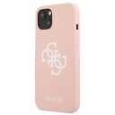 Guess Guhcp13sls4gwpi Iphone 13 Mini 5,4" Rosa/Rosa Hardt Deksel, Silikon 4G-Logo
