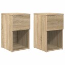  Sengeskap 2 pcs Sonoma eik 29 x 31,5 x 49 cm Konstruert tre