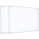  Kjøkkenplater 2 stk gjennomsiktig 80x60 cm herdet glass