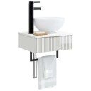  Vegghengt vask Høgglans hvit 40 x 35 x 39 cm Konstruert tre