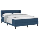  Box Spring Seng med Madrass Blå 140x200 cm Stoff
