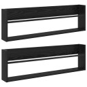 vidaXL Magasinreol 2 pcs Svart Eik 100 x 12 x 30 cm Konstruert tre
