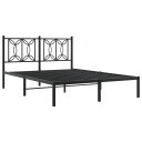  Sengeramme i metall med hodegavl svart 140x190 cm 8721102643910