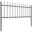 vidaXL Hagegjerde med spydtopp stål 1673x80 cm svart