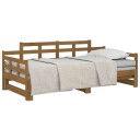 vidaXL Uttrekkbar dagseng honningbrun heltre furu 2x(90x190) cm