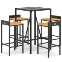  Hagebarsett 5 deler svart polyrotting og heltre akasie 3187675