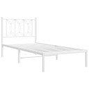  Sengeramme i metall med hodegavl hvit 75x190 cm 8721102644306