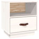 vidaXL Nattbord hvit 40x34x45 cm heltre furu