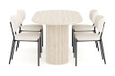 Uppveda Spisegruppe 180 cm Oval med 4 Gemmiano Spisestoler - Travertin