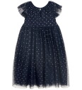 Creamie Kjole Mesh Black Iris m. Hjerter Creamie 12 år 152 Kjole Blå