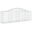 vidaXL Gabionkurver buede 7 stk 200x30x60/80 cm galvanisert jern